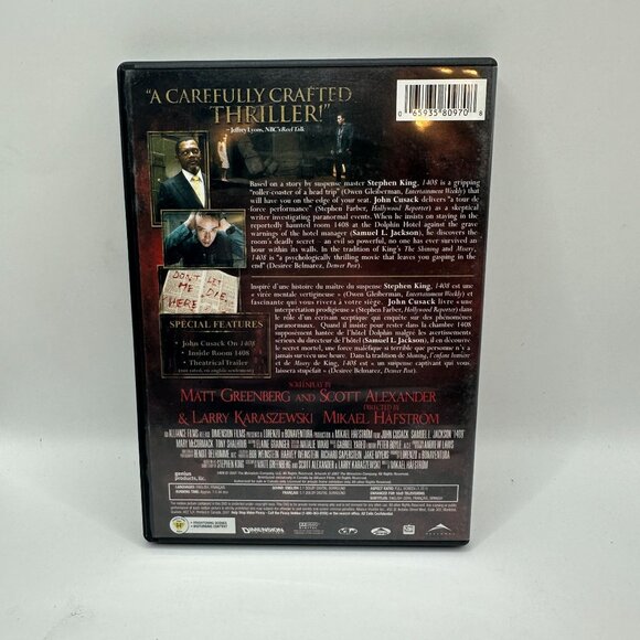1408 DVD Fullscreen 2007 John Cusack Samuel Jackson Stephen King Thriller - Picture 3 of 4